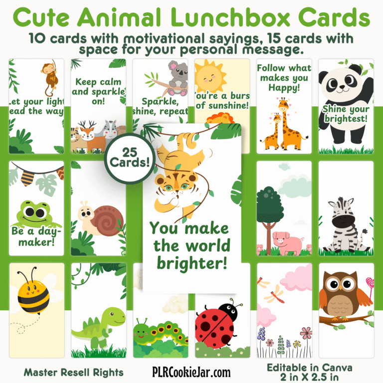 Cute Animal Lunchbox Cards
