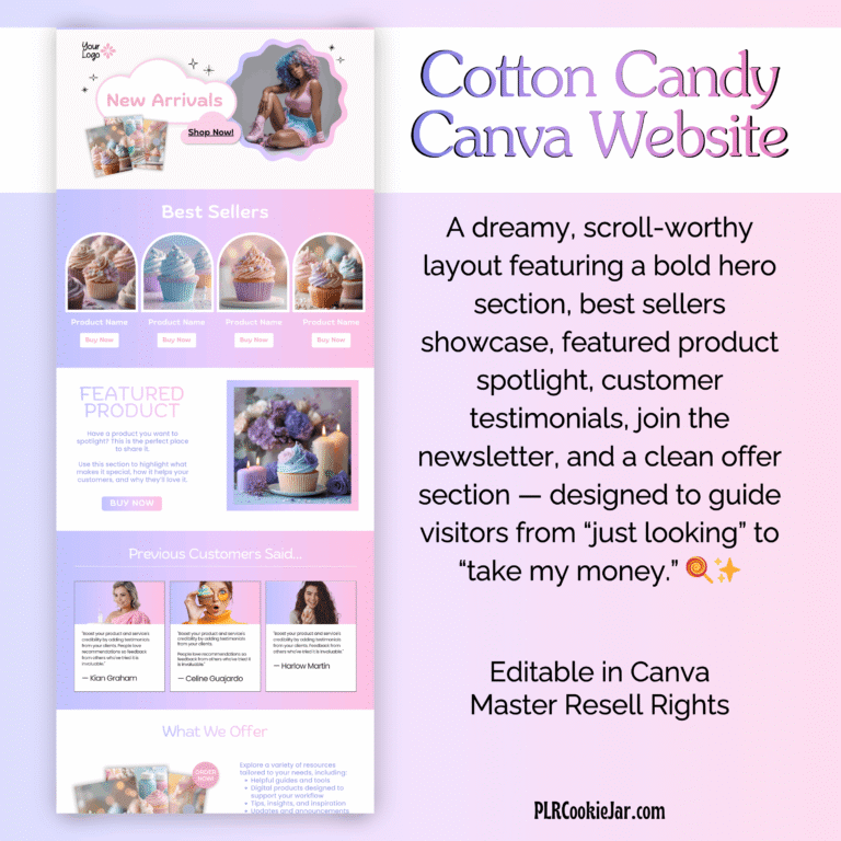 Cotton Candy Canva Website
