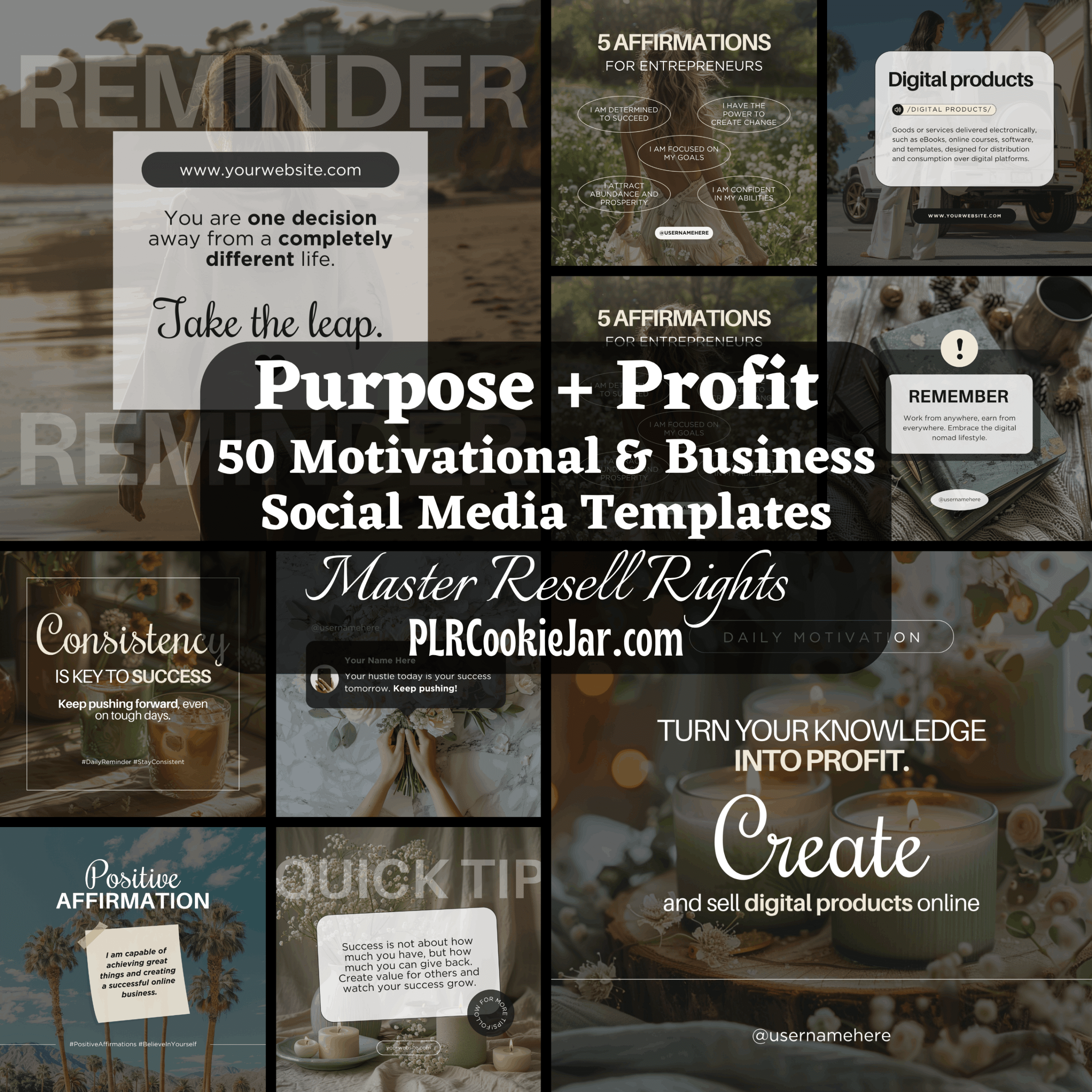 Purpose & Profit social media templates