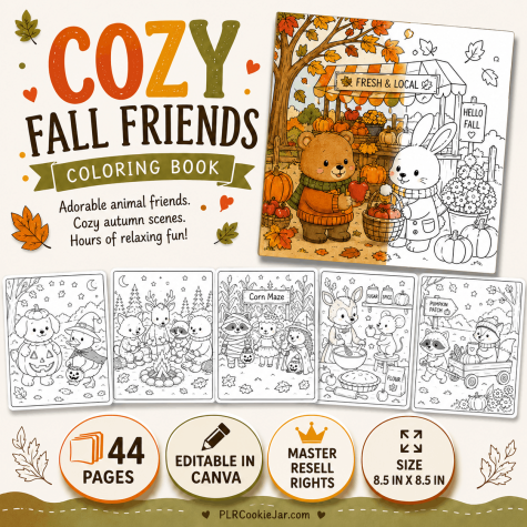 Cozy Fall Friends Coloring Pages