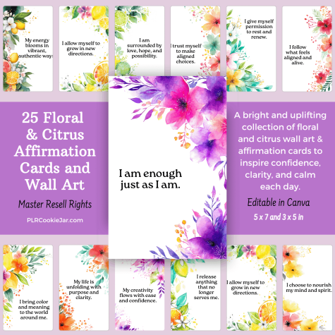 Floral & Citrus Affirmation Cards