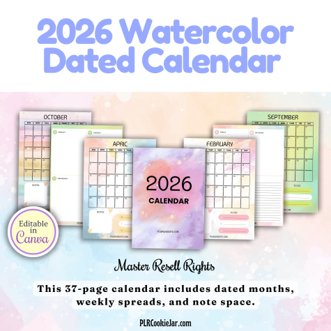 Watercolor Dated Calendar